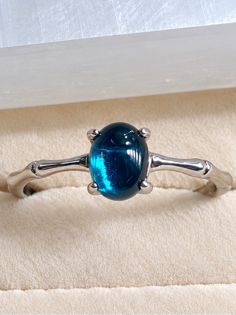 December Birthstone Ring | Blue Topaz | Adjustable | Nickel Free